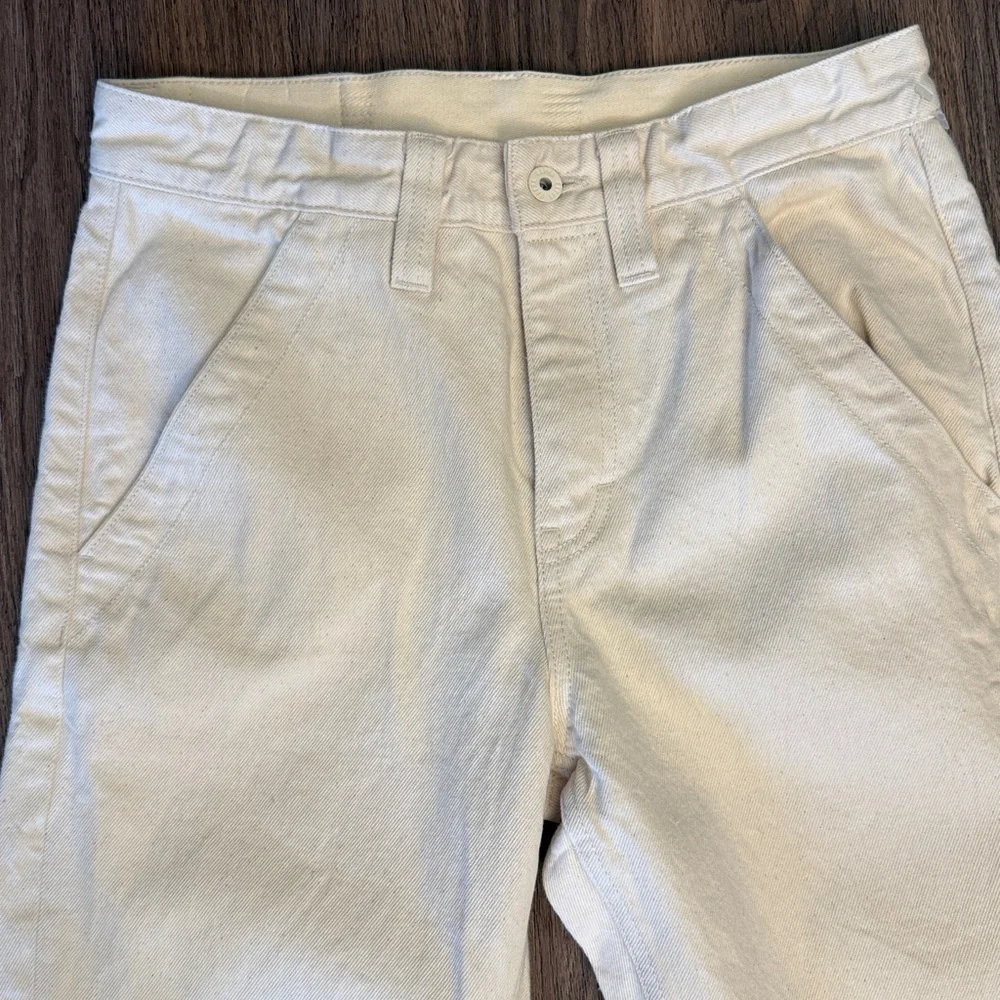 Rapha mechanics crop relaxed fit cream denim jeans 30 x 30